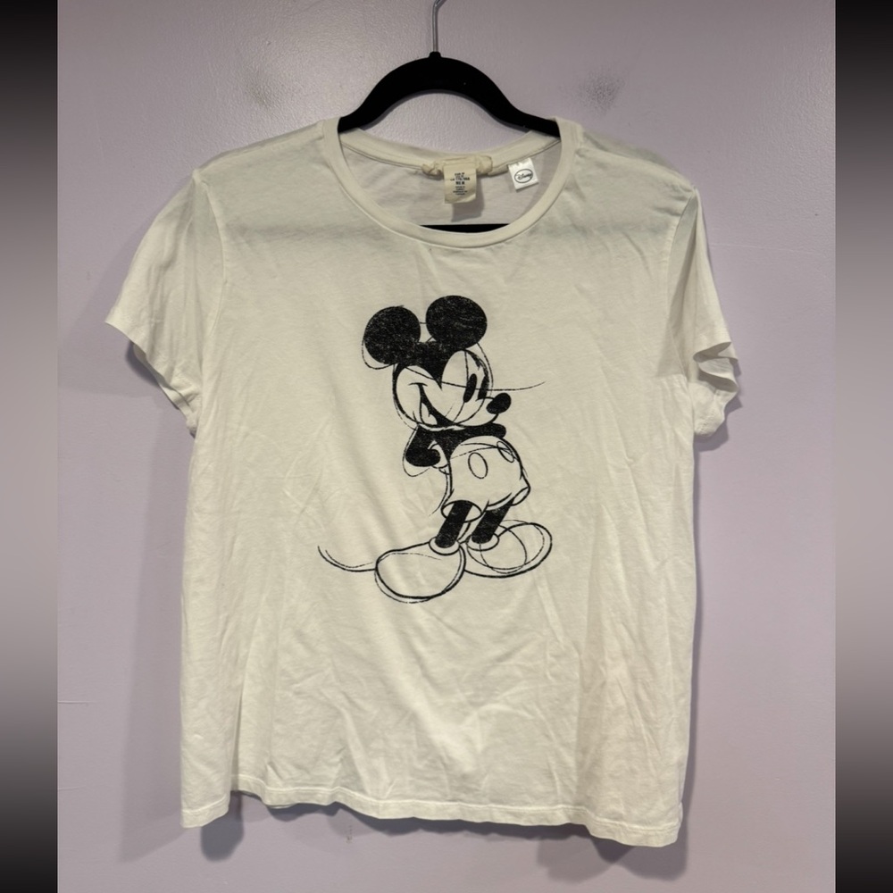 H&M Mickey Mouse Sketch‎ white tshirt
